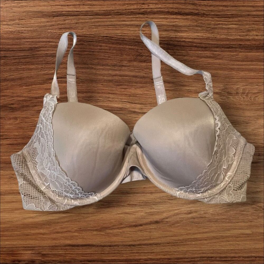 Savage X Fenty Beige Lace Padded Underwire Bra Women’s Size 36C